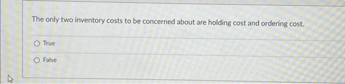 How do the movements of holding costs and