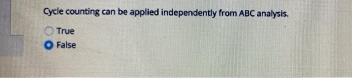 Cycle counting can be applied independently from