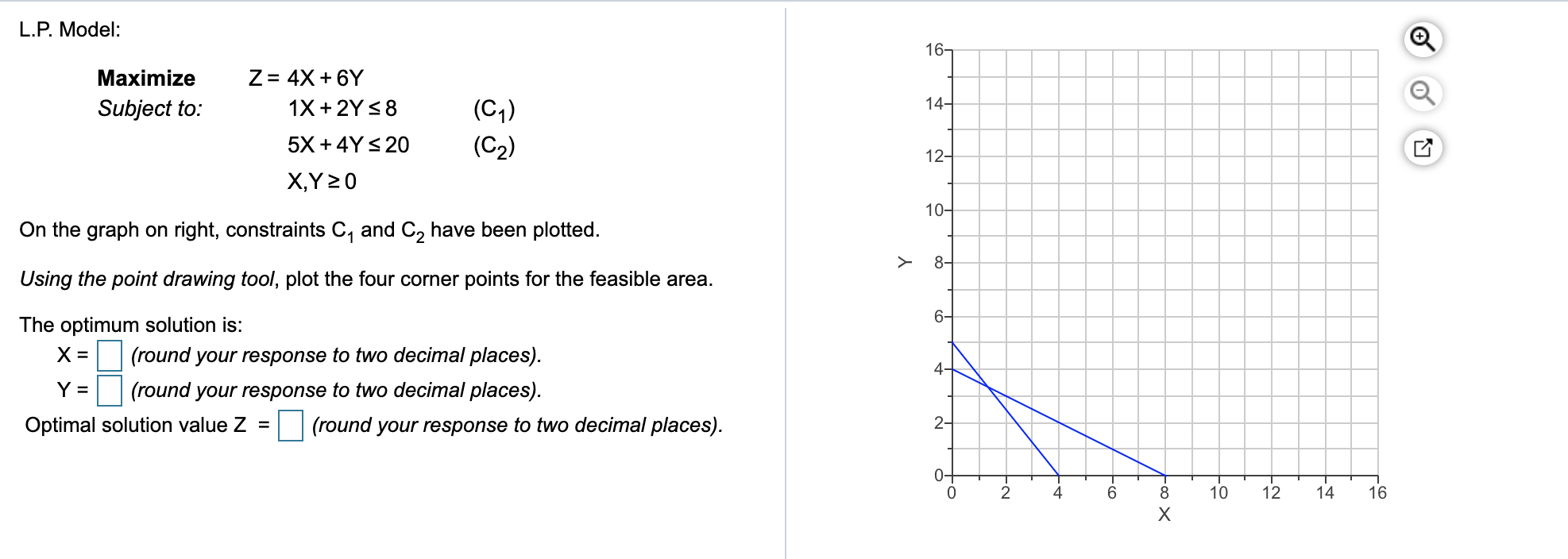 L.P. Model: 16- Maximize Subject to: 14- Z= 4x +