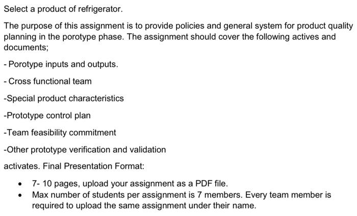 Select a product of refrigerator. The purpose of