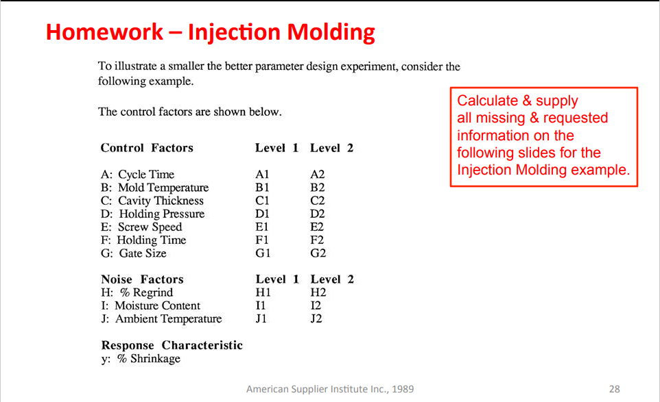 Chapter 12 - Robust DOE, part 6, "Injection