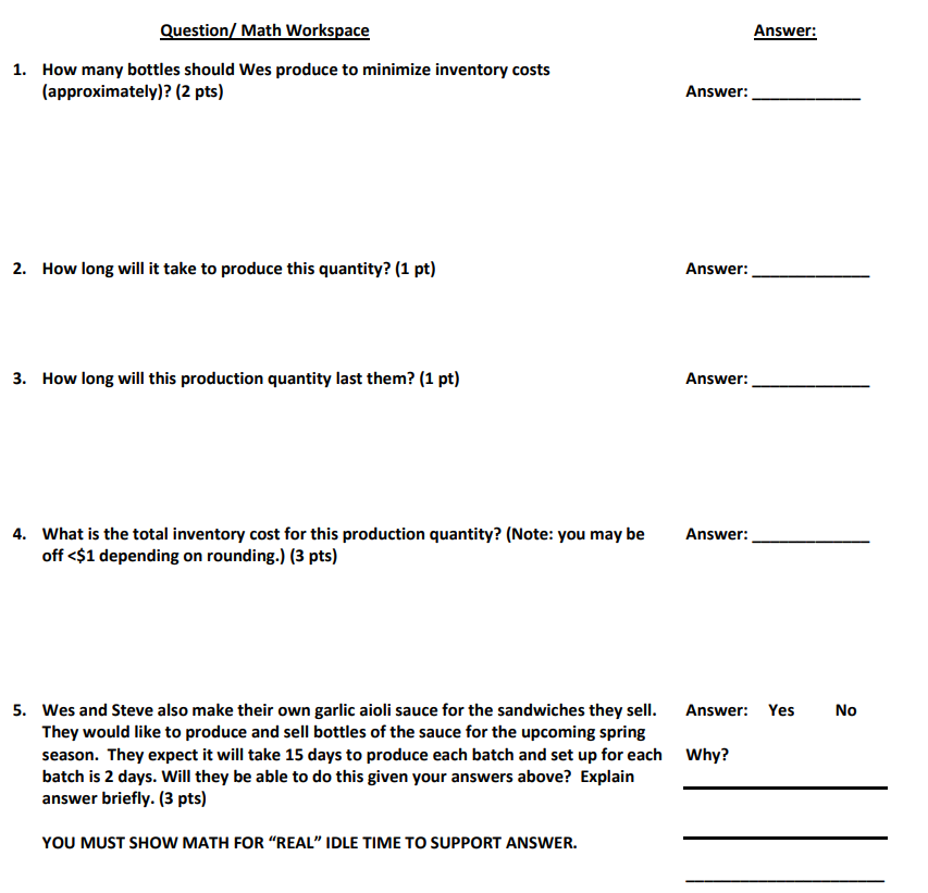 If you could show the math/work that would be