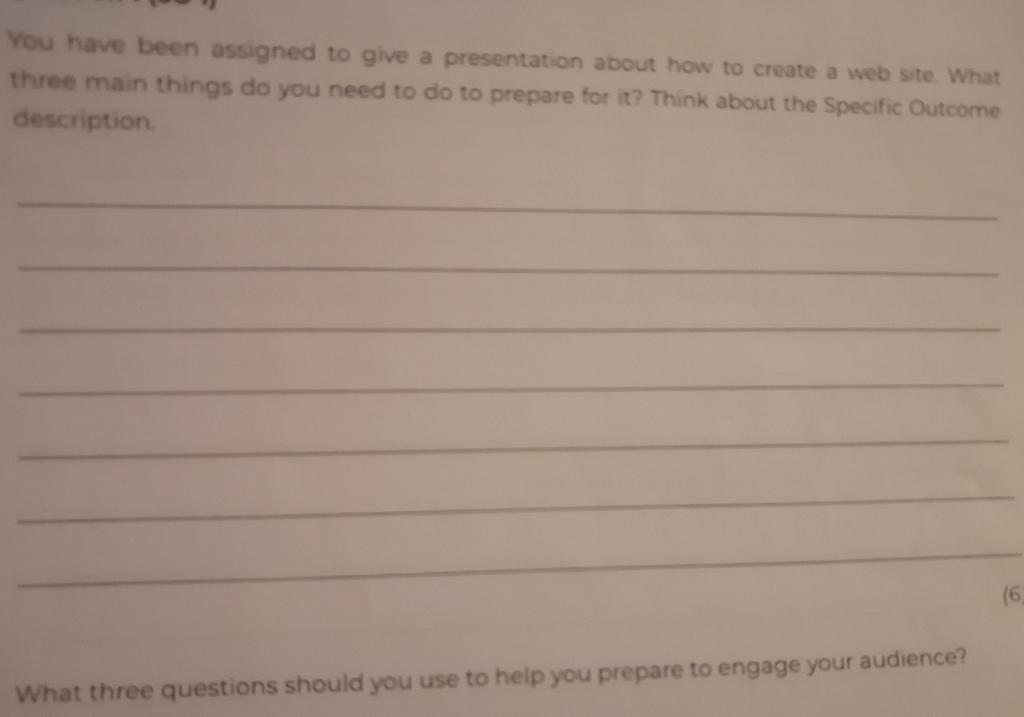 You have been assigned to give a presentation