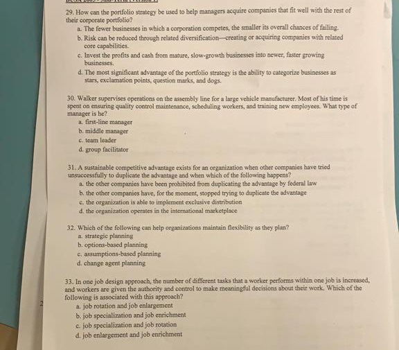 29. How can the portfolio strategy be used to