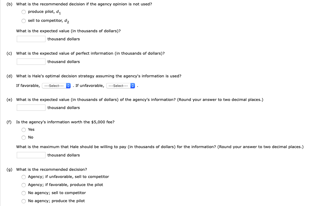 Hale's TV Productions is considering producing a