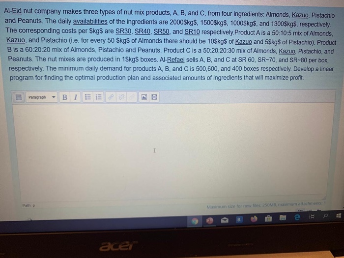 Al-Eid nut company makes three types of nut mix