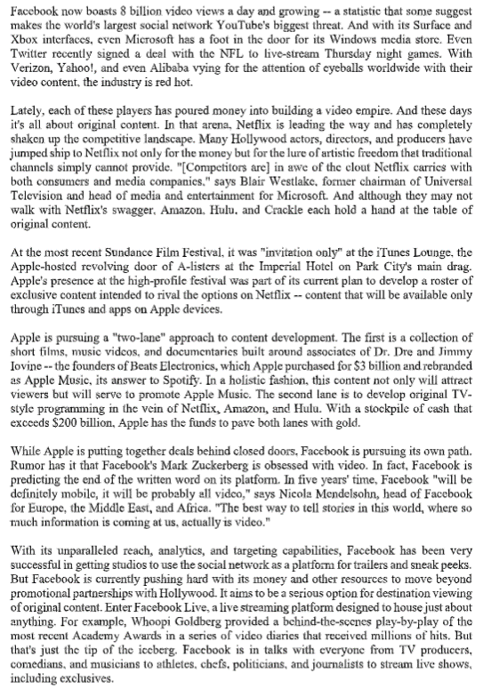 Case Study 2: YouTube: Google's Quest for Video