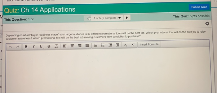 Quiz: Ch 14 Applications Submit Quiz This