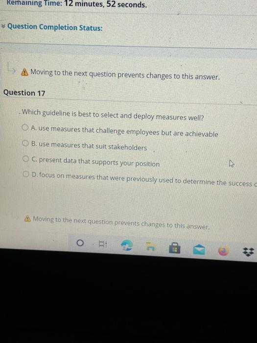 Remaining Time: 12 minutes, 52 seconds. *Question