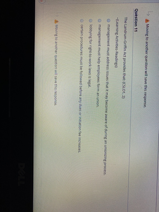 Moving to another question will save this