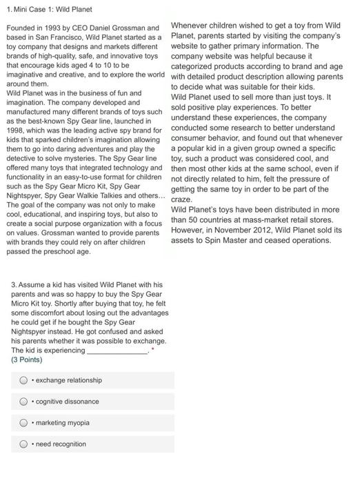 1. Mini Case 1: Wild Planet Founded in 1993 by