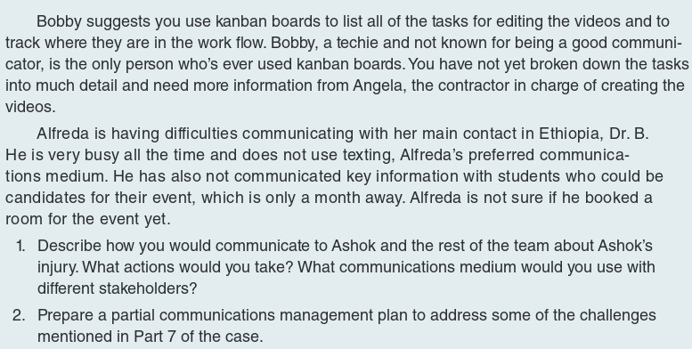 Task 2 ONLY Running Case Part 7: Project