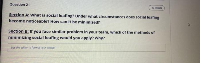 Question 21 10 Points Section A: What is social