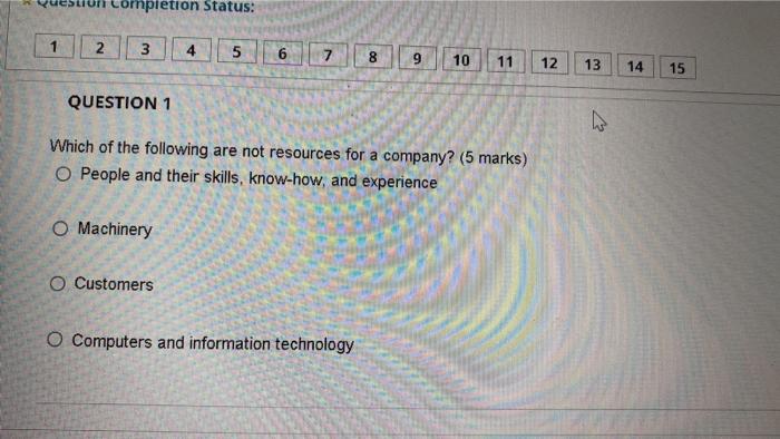 Which of the following are not resources for a