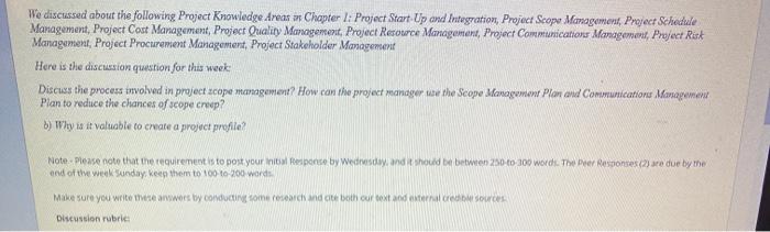 its really a project mangment question We