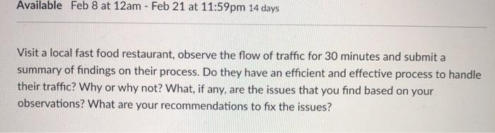 Available Feb 8 at 12am - Feb 21 at 11:59pm 14