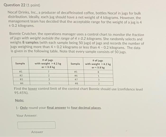 Question 22 (1 point) Nocaf Drinks, Inc., a