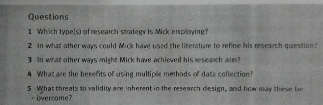 Questions 1 Which type(s) of research strategy is