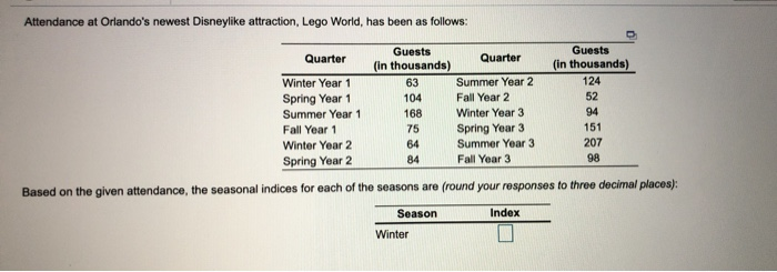 answer for winter, spring, summer and fall