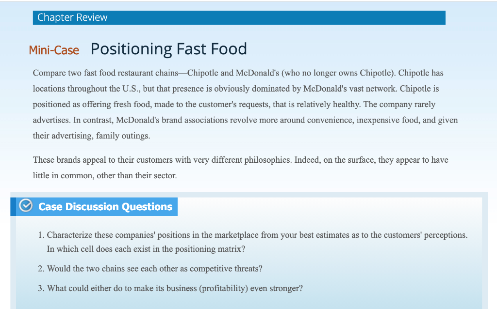 Characterize these companies positions in the