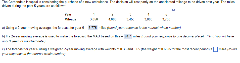 D) Use exponential smoothing with alpha = 0.50