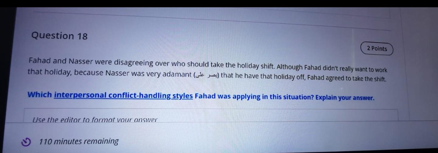 Question 18 2 Points Fahad and Nasser were