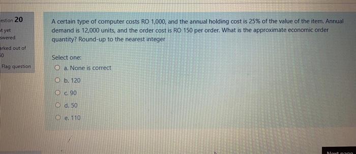 eston 20 et yet swered A certain type of computer