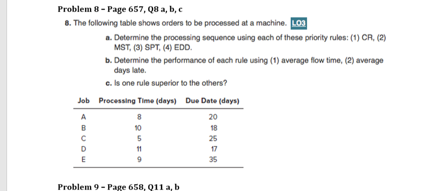 Problem 8 - Page 657, Q8 a, b, c 8. The following