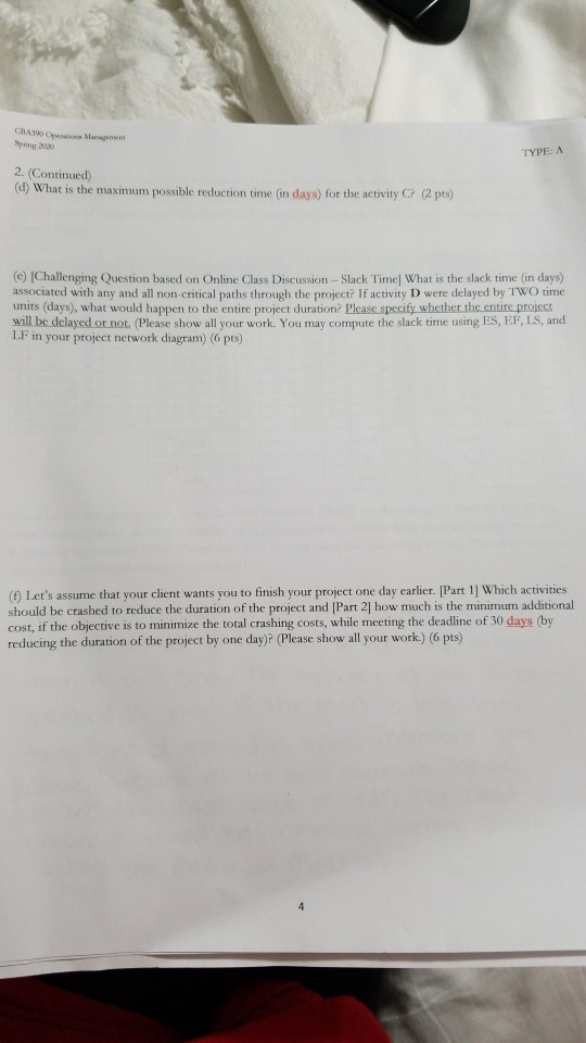 CHA90 Spring 2120 Management TYPE: A 2. Ch. 3.