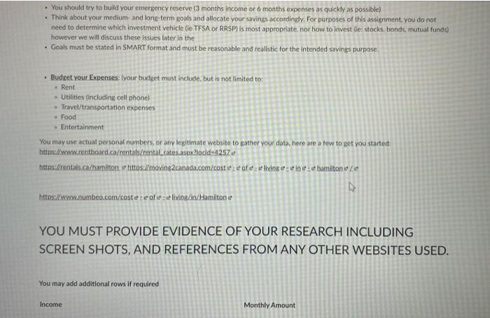 Create your budget! Use the attached template to