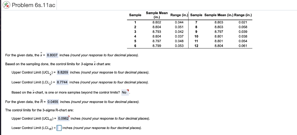 Refer to Table 56.1 - Factors for Computing