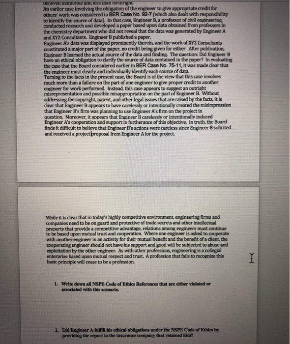 Case Number: Case 00-1 Year: 2000 Facts: Engineer