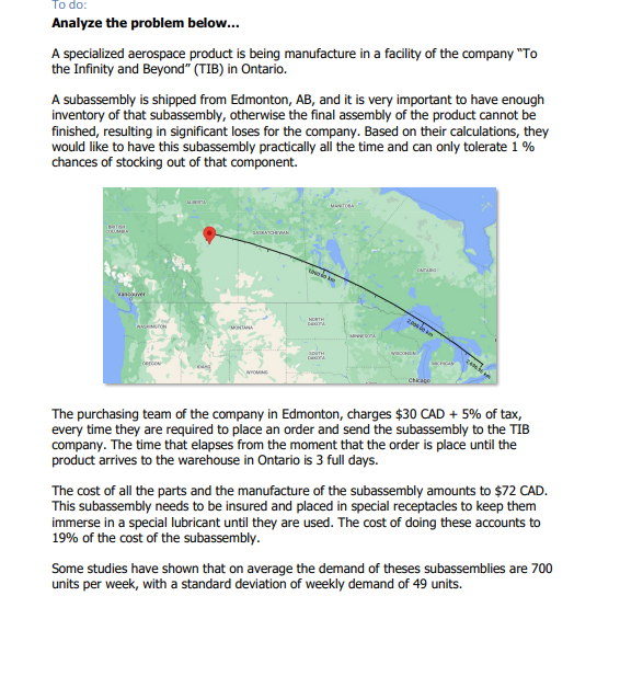 Analyze the problem below... A specialized