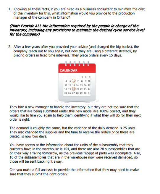 Analyze the problem below... A specialized