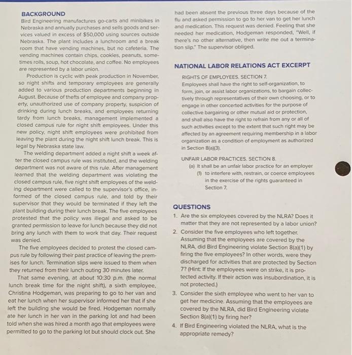 please briefly answer number one had been absent