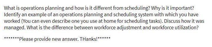 What is operations planning and how is it