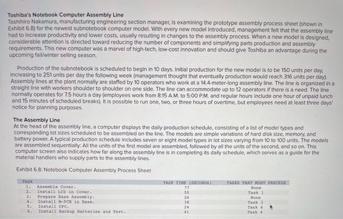 Toshiba's Notebook Computer Assembly Line