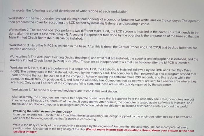 Toshiba's Notebook Computer Assembly Line