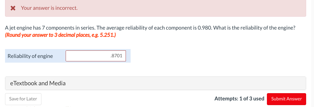 * Your answer is incorrect. Assume that a product
