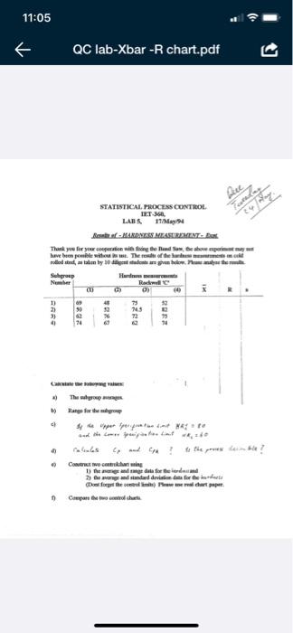 11:05 { k QC lab-Xbar-R chart.pdf Trading