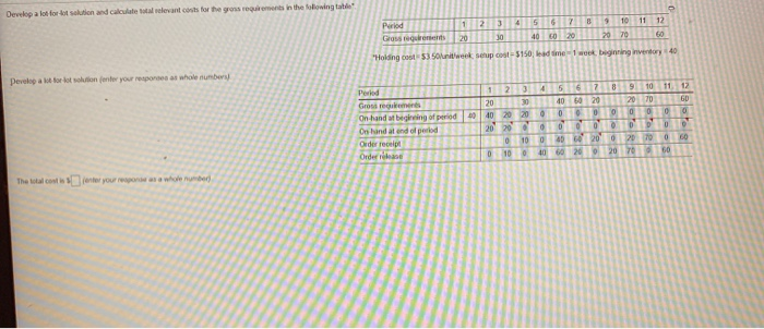 Develop a lot for tot solution and calculate