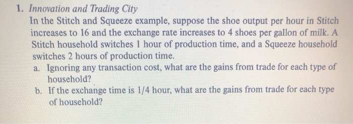 1. Innovation and Trading City In the Stitch and