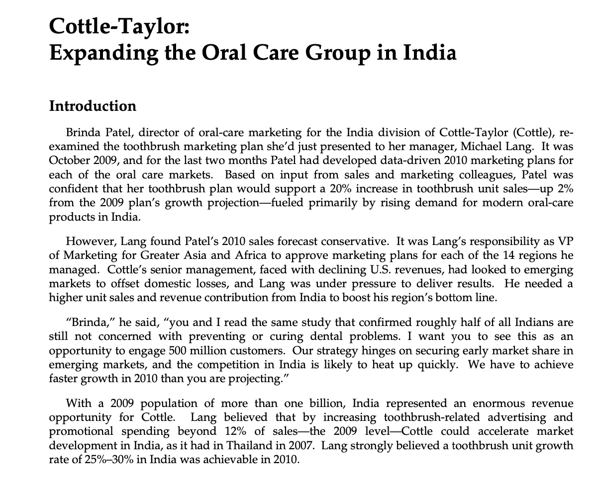 Read the case and answer the following questions