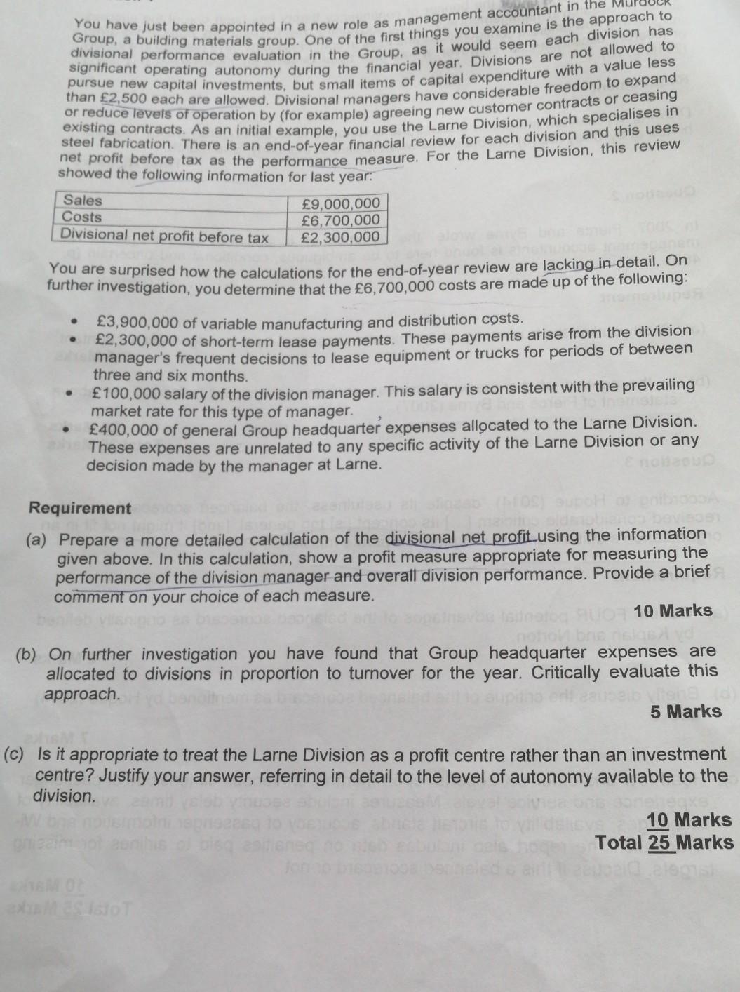 You have just been appointed in a new role as