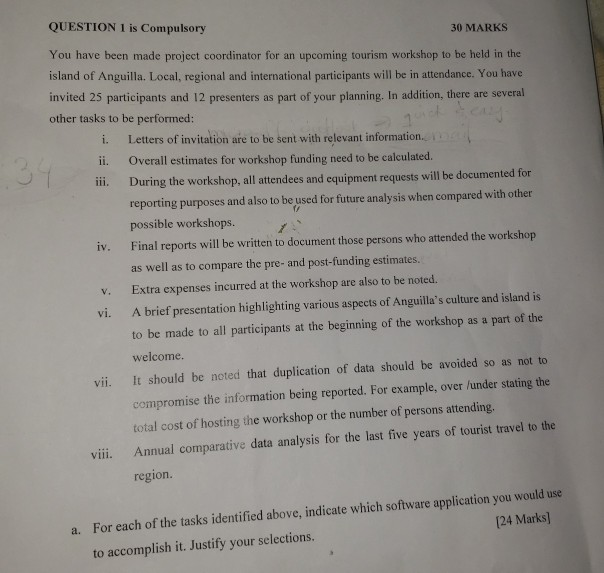 QUESTION 1 is Compulsory 30 MARKS You have been