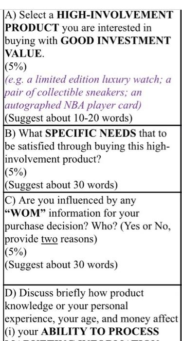 All Questions Thanks A) Select a HIGH-INVOLVEMENT