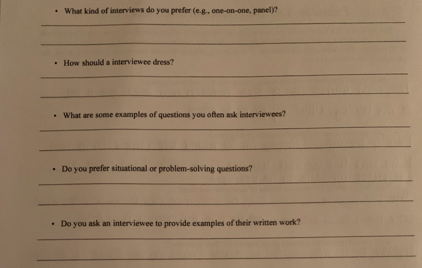 Exercise 3.4: Informational Interview Form The