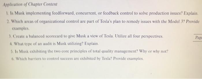 Application of Chapter Content Musk implementing