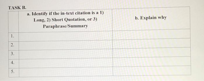 The answer should be in this form please! TASK A.