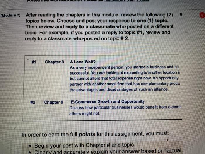 8 (Module 2) After reading the chapters in this